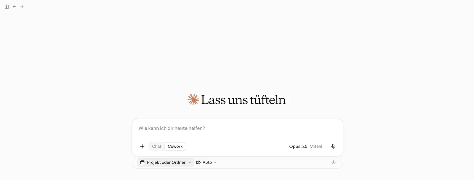 Claude Desktop nach dem Login